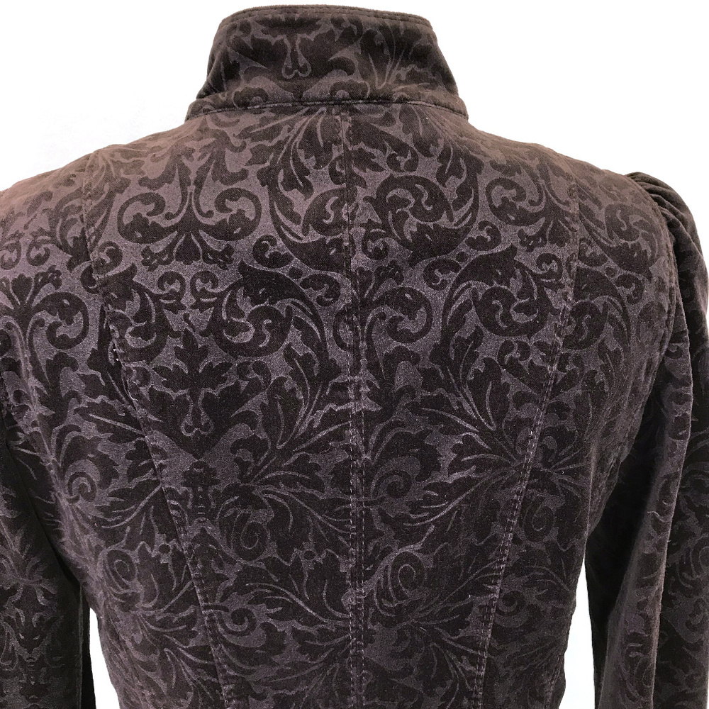 LOFT Victorian Velvet Burnout Military Jacket 6 - Picture 4 of 7